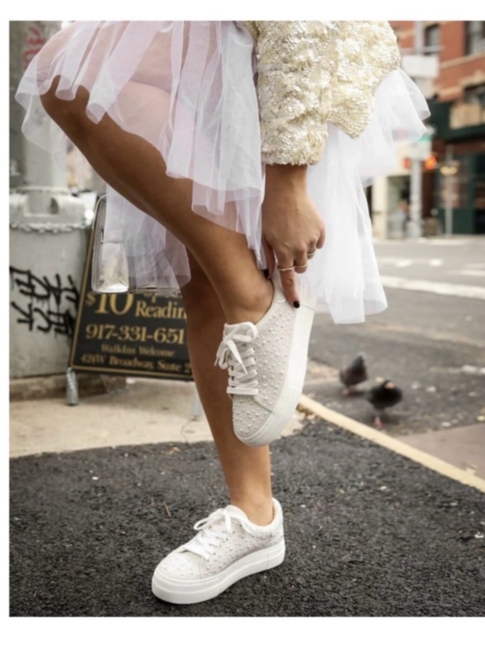Betsey Johnson Sidny Bridal Pearl Embellished